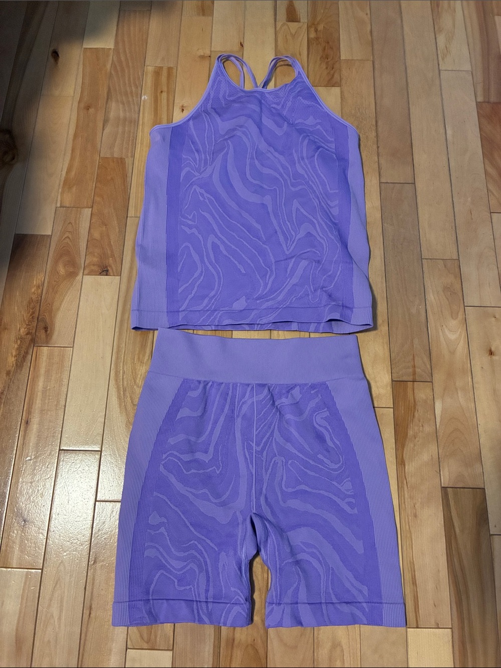 all in motion Purple Two-Piece Active Tank & Bike Shorts Set